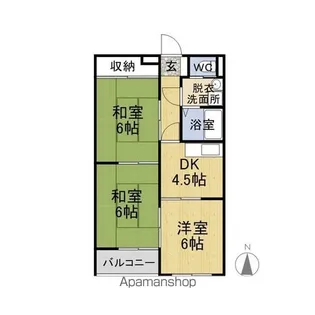 エンゼルハイツ増永【205号室】の間取り