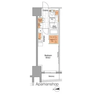 ザ・パークハビオ上野【9階】の間取り