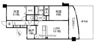 ロータリーマンション西大津ラクスヒルズ【103号室】の間取り