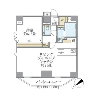ルネサンス赤坂プレミアムコート【12階】の間取り