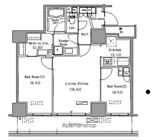 パークアクシス豊洲【6階】の間取り