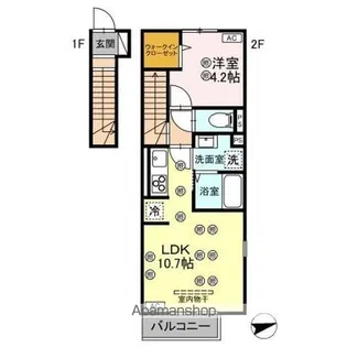 BLEU BLANC【201号室】の間取り