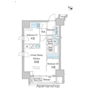 デュオフラッツ日本橋水天宮【8階】の間取り