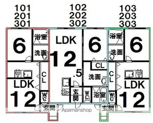 RUBINO(ルビーノ)【101号室】の間取り