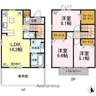 ガーデンコート B棟【3号室】の間取り