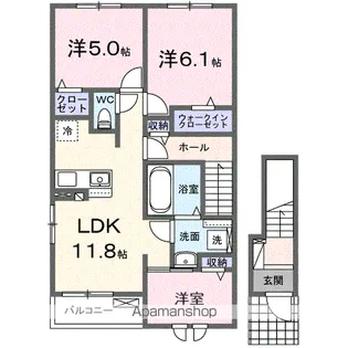 ビオルネ荒尾【2階】の間取り