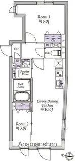 東京都中野区大和町1丁目【マンション】の間取り