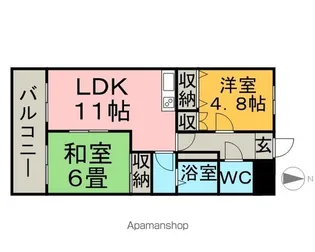 ベルメゾンきららⅠ【202号室】の間取り