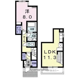 コロレ 西新町【1階】の間取り