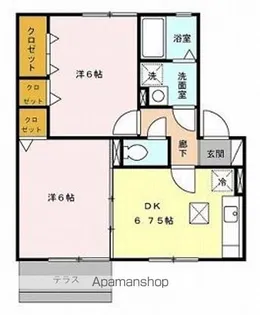 オークスドュール・ウルゲ B棟【1階】の間取り