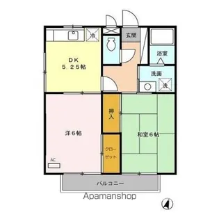 ハイネス大嶋【102号室】の間取り