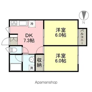ウェルカーサ【202号室】の間取り