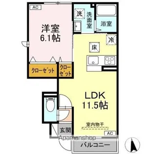 サウスフィールドIII【1階】の間取り