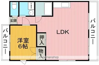 1LDKの間取り画像