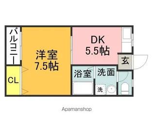 ライフステージ新町C【202号室】の間取り