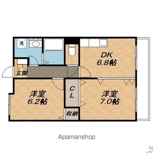 グラン・ボヌール【303号室】の間取り