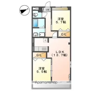 リアン【101号室】の間取り
