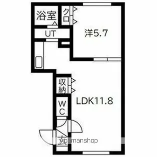 ラ・アムール栄通【1階】の間取り