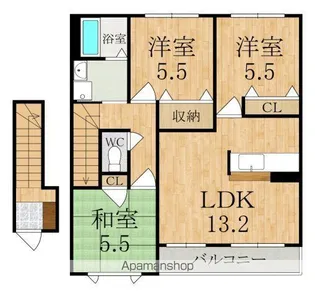 ラフィナートB【2階】の間取り