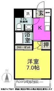 カリーテ飛翔【106号室】の間取り