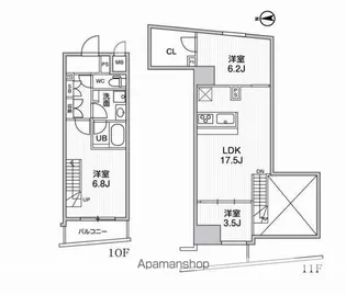 ALTERNA中野【10階】の間取り
