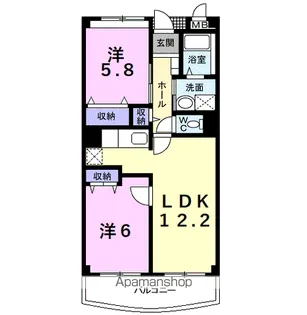 グランピア【3階】の間取り