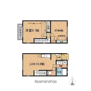リベルテ・うららケ丘A棟【A-3号室】の間取り