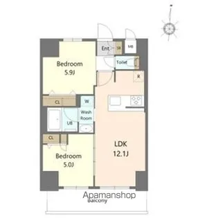 S-RESIDENCE高岳ardent(アーデント)【14階】の間取り