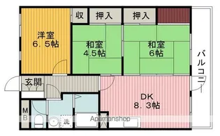 豊中スカイハイツ【6階】の間取り