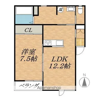 TOWN西5南17ベリーⅡA【1階】の間取り
