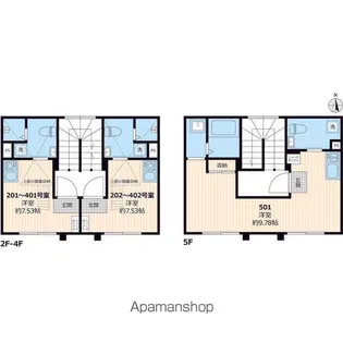 AMFC RESIDENCE SHIMOーOCHIAI【5階】の間取り