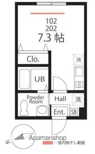 ハーミットクラブハウス星川B棟【2階】の間取り