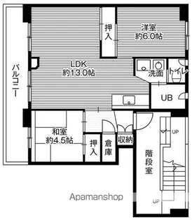 ビレッジハウス大成1号棟【4階】の間取り