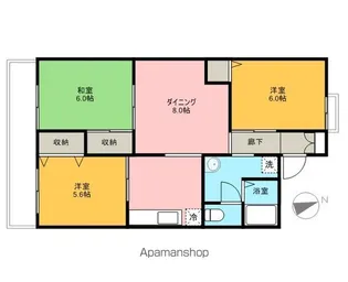 グリーンテラス神明【102号室】の間取り