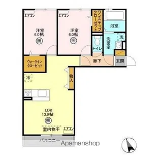 ハーモニックコート羽鳥野 A【2階】の間取り