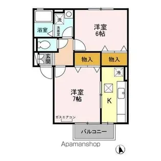 セジュール・ソシア AB【A101号室】の間取り