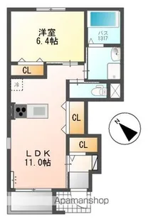 メゾン デ ソレール【1階】の間取り