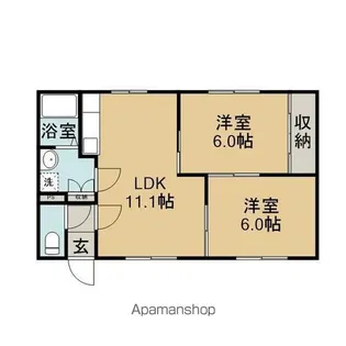 コーポアサヒ【1階】の間取り