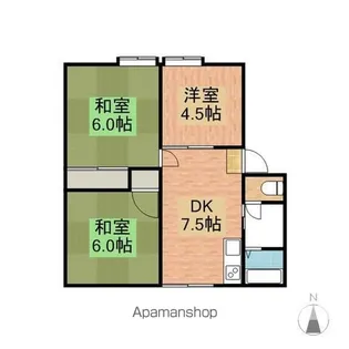 コーポラス引野【2階】の間取り