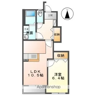 ハーティー・パル【102号室】の間取り