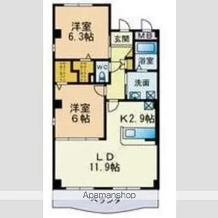 ラフォーレ東山【1階】の間取り