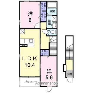 ジュネス キヨミⅡ【2階】の間取り