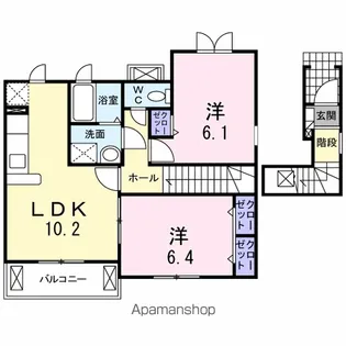 ハッピネスハウス B【2階】の間取り