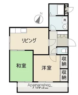 郡家グリーンハイツ【405号室】の間取り