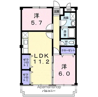 サンシティ小木田【1階】の間取り