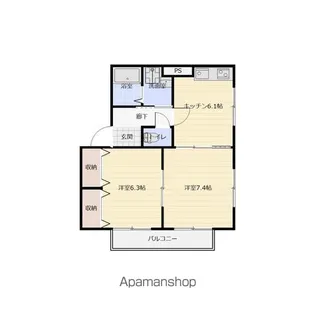 メゾン510 D【202号室号室】の間取り
