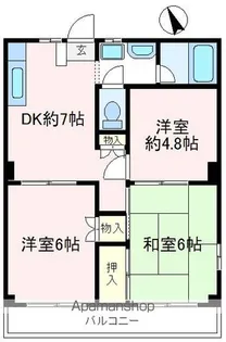 グリーンヒルズコーポラス【2階】の間取り