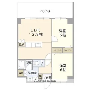 サンビセンテ佐真下【301号室】の間取り