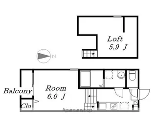 愛知県名古屋市中村区松原町5丁目【アパート】の間取り