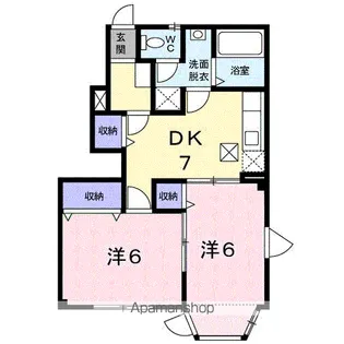 リ−・ロアンヌⅡ【1階】の間取り